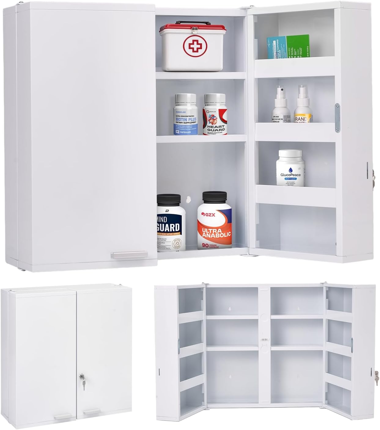 Medicine Cabinet Lock - Большой запирающийся шкаф для медикаментов, 11